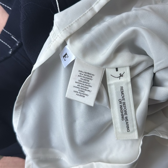 Ann Taylor Navy Blue White Midi Dress - Picture 5 of 8